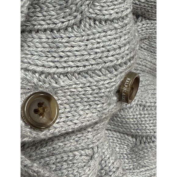 Ralph Lauren POLO Boys 10 / 12 Collared Cable Knit Sweater Gray Coastal Preppy - Picture 5 of 8